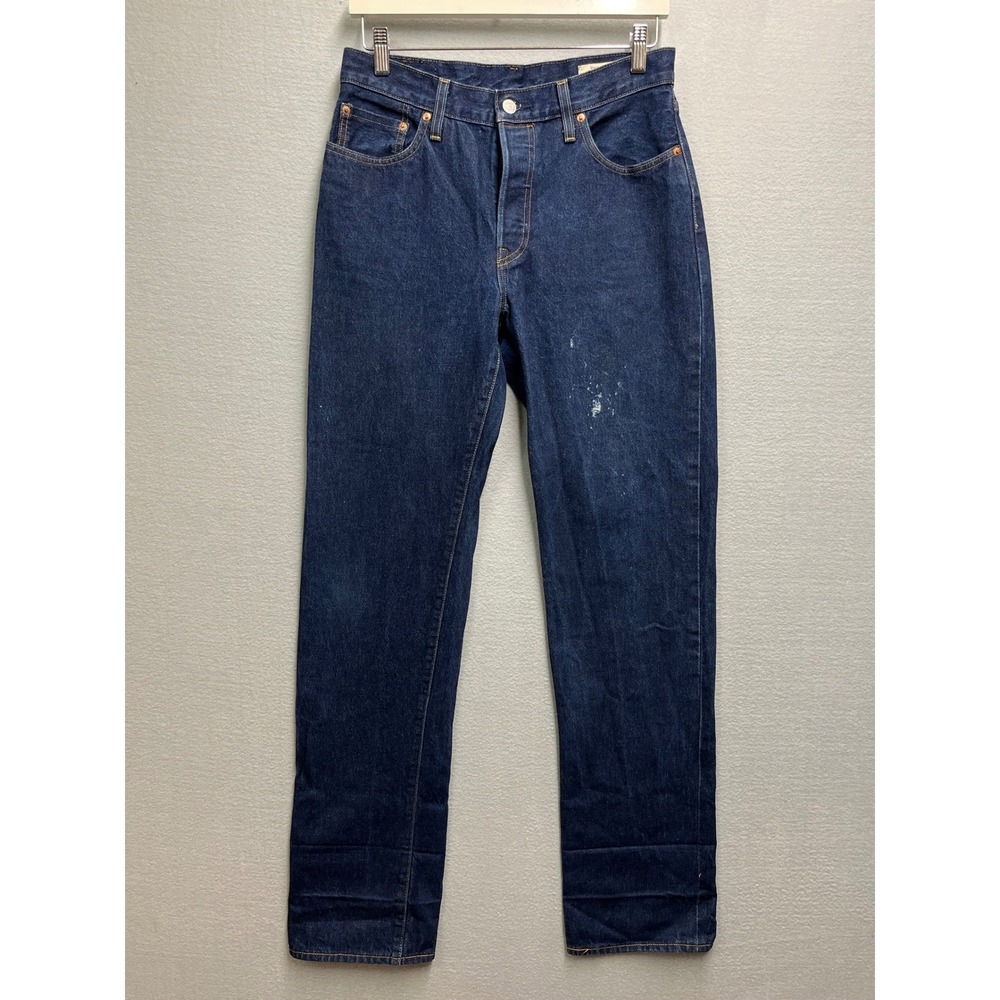 Levis 501 90s Selvedge Denim Jeans Mens Dark Indigo Straight Leg Button Fly